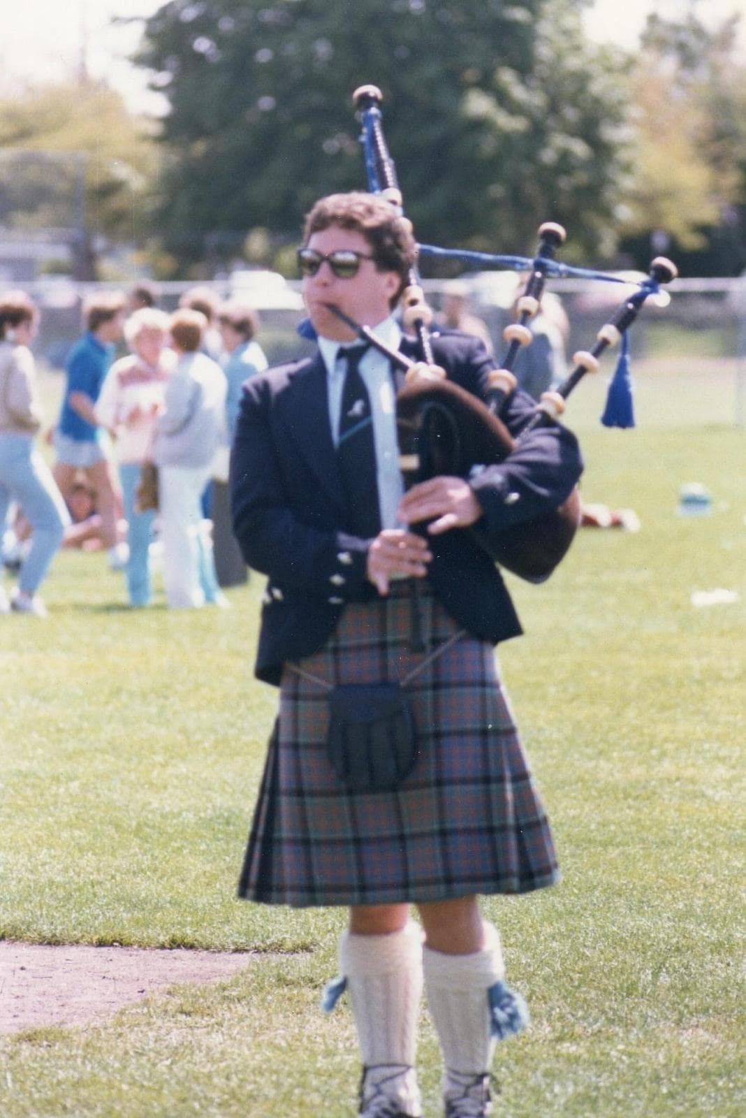 Owen Reid at a Highland games event in the 1980s, Vancouver BC